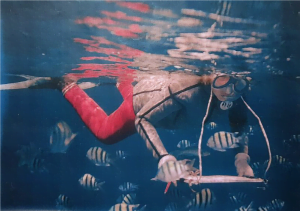 under water
